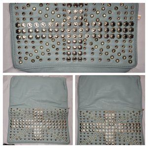 IN'S leather studded handbag (Light Blue)